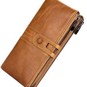 ROULENS Wallet for Women Genuine Leather - Brown